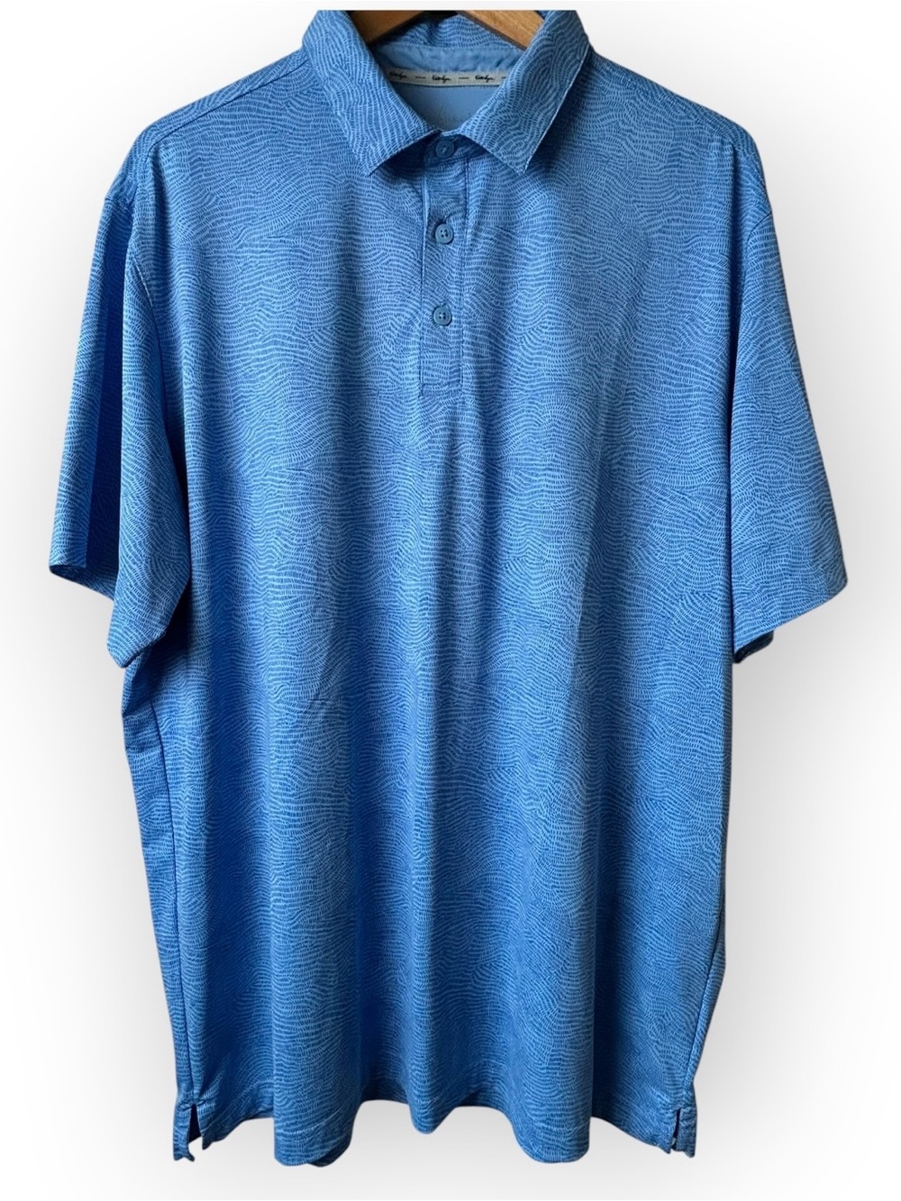 Walter Hagen Blue Ripple Textured Golf Polo Shirt XL